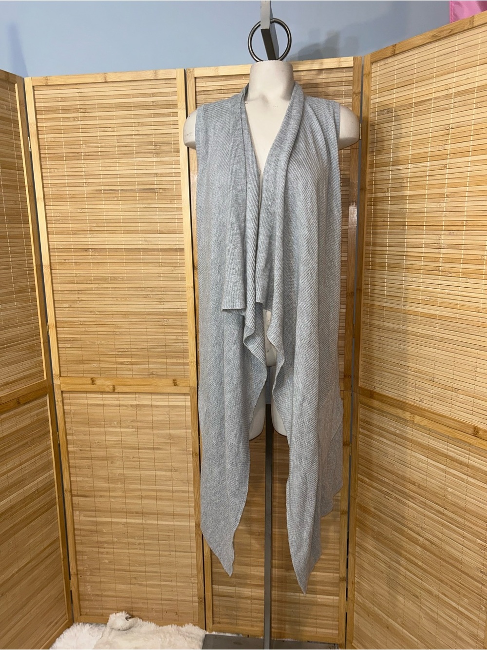 Banana Republic sleeveless knit vest draped open-front sweater woman’s small